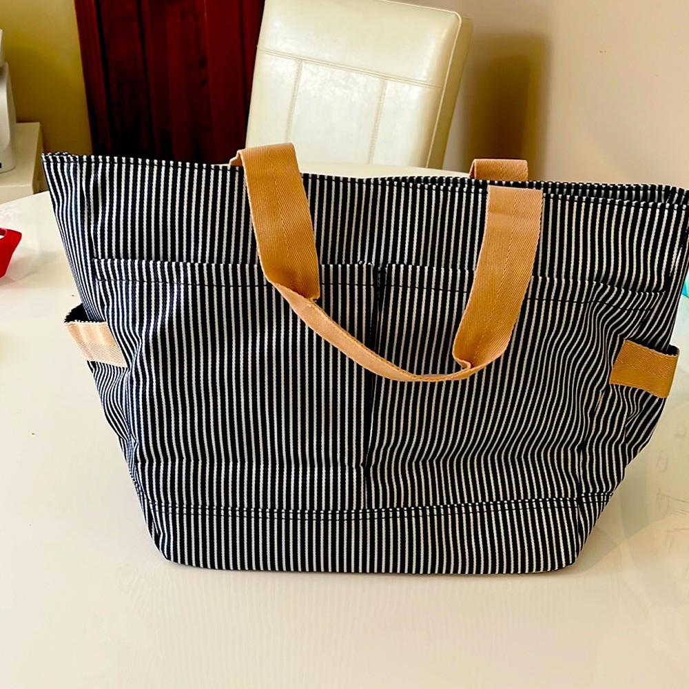 Brand new Navy White Striped Shoulder bag